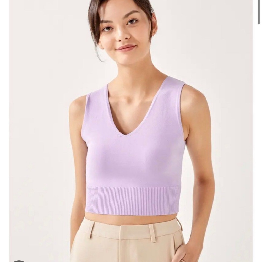 Love Bonito Lavender thorali crop top